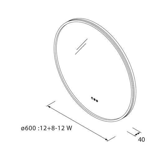 Spiegel KORI CURVE LED light with sensor (12+8-12 W - BILED K) IP
