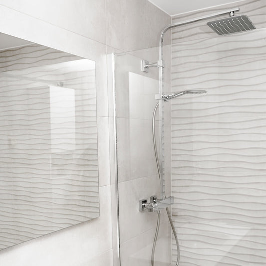 Chrome waterval douchekraan rechthoek