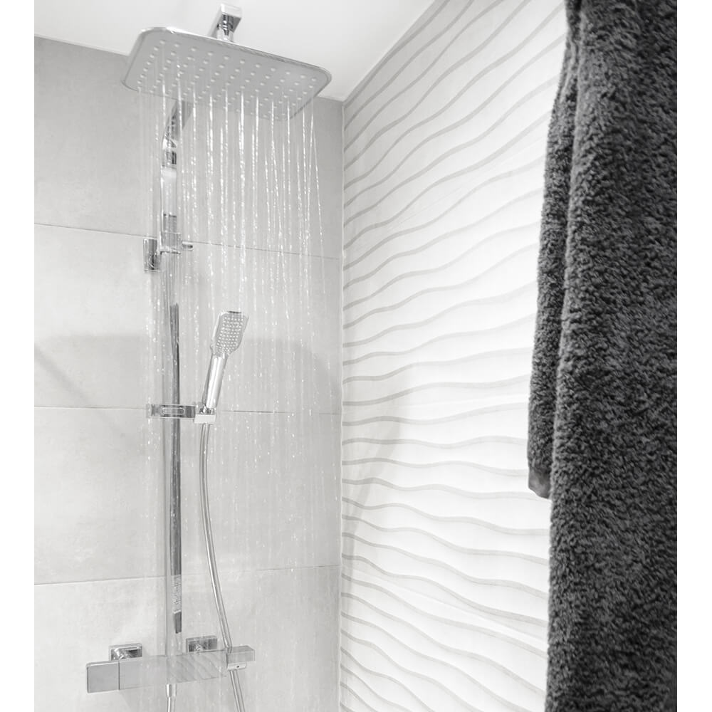 Chrome waterval douchekraan rechthoek